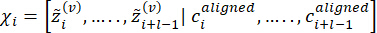 Equation of statistical alignment method, Chi-squared formula, diagram for data comparison.