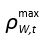 ρW,t^max symbol used in statistical or mathematical equation analysis.