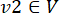 Graph theory concept v2∈V equation; mathematical diagram for educational keywords.