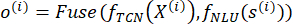 Fusion of Temporal Convolutional Networks and Nonlinear Units formula; educational math concept.