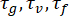 τg, τv, τf symbols; identify variables in dynamics or kinetic studies.