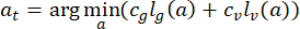 Optimization formula, argmin process, mathematical equation for computational analysis.
