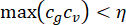 Maximization formula, max(cg cv) < η, static equilibrium analysis equation.