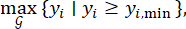 figure-introduction-6 Optimization formula max{yi|yi≥yi,min}, mathematical equations for data analysis results.