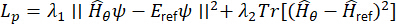 Static equilibrium equation, Lp=λ1||Hθψ−Erefψ||²+λ2Tr[(Hθ−Href)²], mathematical formula.
