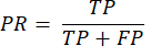 Precision formula PR=TP/(TP+FP), statistical analysis, method diagram.