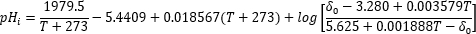 figure-protocol-1 Thermodynamic equation for pHi calculation; involves temperature, log function; formula analysis.