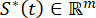Algebraic notation S*(t) ∈ ℝ^m; mathematical expression.