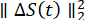 Mathematical expression |ΔS(t)|², formula for scientific data analysis or statistical computation.