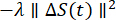 Mathematical formula for static equilibrium analysis: -λ||ΔS(t)||² equation.