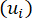 Mathematical equation: (u sub i); concise variable notation in mathematics.