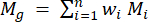 Weight-averaged molar mass formula, Mg=Σ(wi*Mi), equation, educational chemistry concept.
