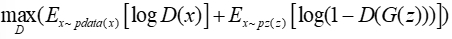 Generative adversarial network equation, machine learning formula, research diagram.