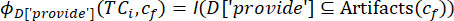 Conceptual equation for static equilibrium; includes subsets and artifacts notation; mathematical representation.