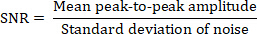 figure-protocol-1 Signal-to-noise ratio formula; shown as SNR = Mean peak-to-peak amplitude/Standard deviation of noise.