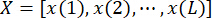 Static equilibrium formula ΣFx=0, diagram illustrating linear equation X=[x(1),x(2),...,x(L)].