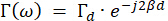 Frequency-dependent reflection coefficient formula, Γ(ω)=Γ₀·e⁻ʲ²βd, used in wave analysis.