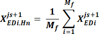 Equation for averaged values; mathematical symbol; concisely represents summation and mean values.