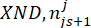 Mathematical notation XND, n_js+1; equation for sequence analysis or iterative method.