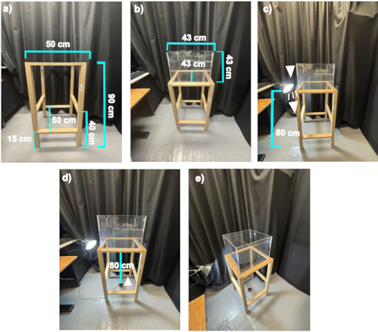 Wooden frame dimensions assembly; 50cm base, 90cm height; structural measurement process.