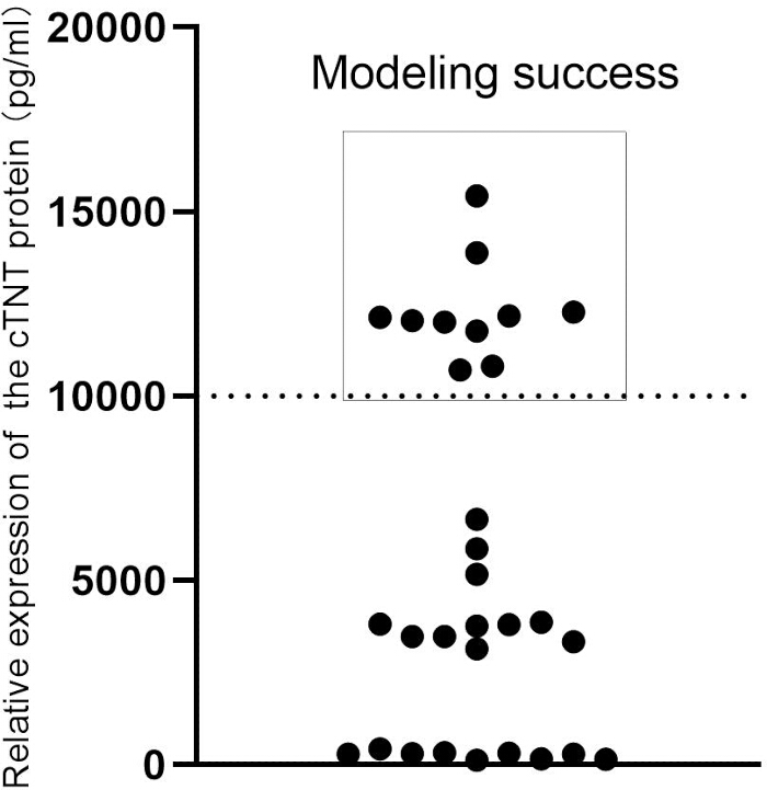 figure-results-1 Dot plot chart of cTnT protein expression modeling success showing data distribution analysis.