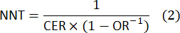 figure-protocol-2 NNT formula: 1/(CER×(1−OR^-1)); equation for calculating number needed to treat.