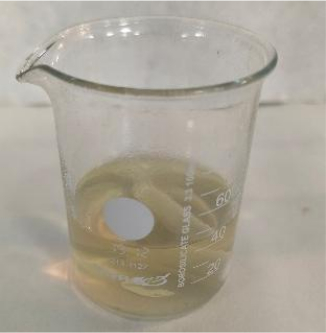 figure-protocol-1 用于化学反应实验的黄色溶液烧杯。