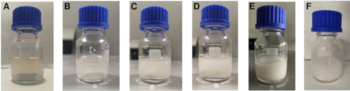 figure-protocol-4 沉淀过程、蓝色瓶盖的试管、化学反应阶段、实验结果。