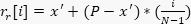 R-value calculation formula, \( r_n[i] \), representing iterative method for precise data analysis.