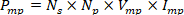 Photovoltaic power equation Pmp=Ns×Np×Vmp×Imp.