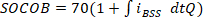 Static equilibrium equation SOC_OB=70(1+∫i_BSS dtQ); formula for electrical charge balance.