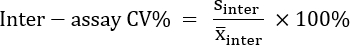 figure-protocol-11 Inter-assay CV% formula, equation, variability analysis, biometric experiment result.