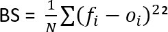 figure-protocol-2 Statistical analysis equation, BS=1/N Σ(fi−oi)^2, educational formula image.