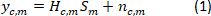 Static equilibrium equation, y_cm = H_cm * S_m + n_cm, formula, educational use
