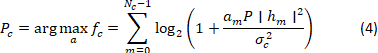 Optimization formula, sum equation diagram, signal processing analysis, maximizing channel capacity.