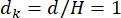 d_k formula, d/H=1, static equilibrium discussion, physics equations, mathematical analysis.