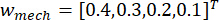 Static equilibrium equation, vector, matrix representation, mechanical weights analysis.