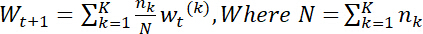 Weighted average formula, Σ notation with indices, mathematical equation for dynamic weighted sum.
