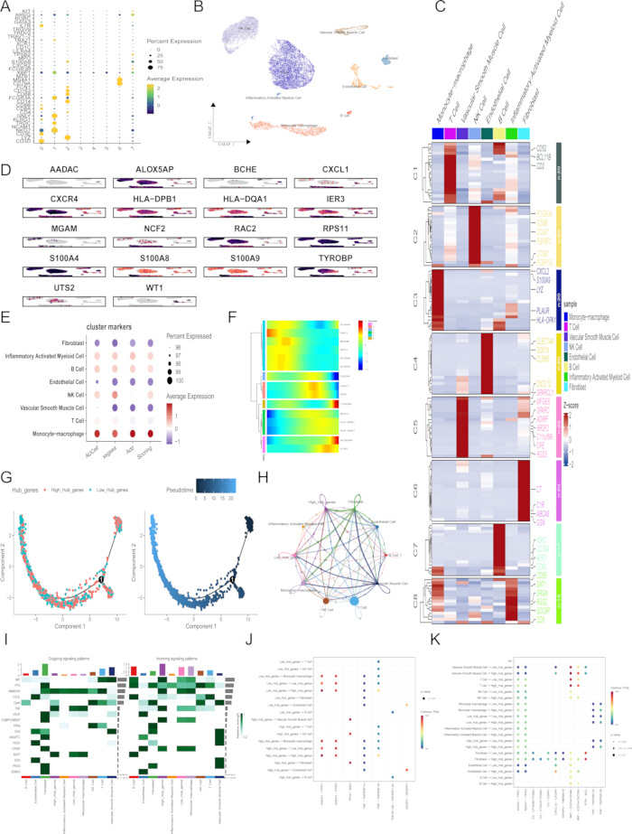 figure-results-9 Gene expression analysis; heatmaps, dot plots, network diagram, PCA plots; cellular component study.