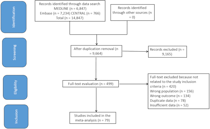 PRISMA flow diagram for systematic review, detailing study identification and screening process steps.