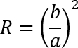figure-protocol-13 静力学平衡公式 R=(b/a)^2;数学方程图示;物理计算