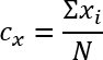 figure-protocol-2 浓度公式 \(c_x = \frac{\Sigma x_i}{N}\),统计学中的数学公式。