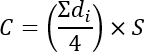 figure-protocol-5 静力学平衡公式,C=(Σdi/4)×S,用于表示平衡计算方法。