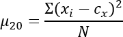 figure-protocol-7 统计方差公式,μ20=Σ(xi−cx)²/N,用于数据分析。