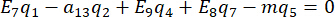 Static equilibrium equation ΣFx=0; dynamics analysis; mechanical system model; educational formula.