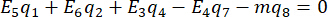 Equilibrium equation ΣFi=0, variables E and q, mathematical formula for static analysis.