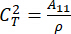 equation C²T = A₁₁/ρ; formula related to mass density and material constants.