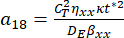 Equation depicting the calculation involving variables for material property analysis.