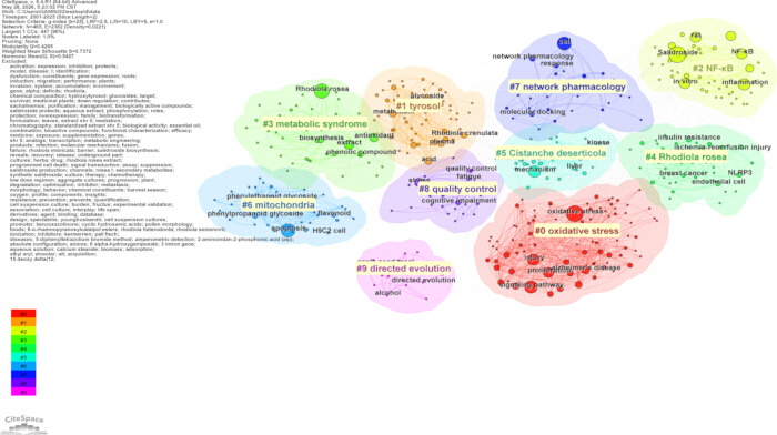 figure-results-7 Keyword visualization diagram; network analysis of oxidative stress, metabolic syndrome clusters.