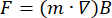 Static equilibrium equation, F=(m·∇)B, on magnetic field interaction, for educational use.